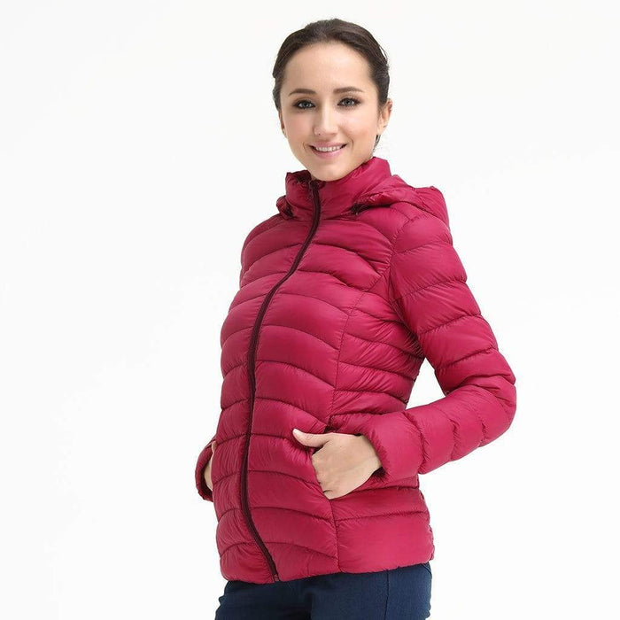 Belle Hooded Woven Jacket Magenta