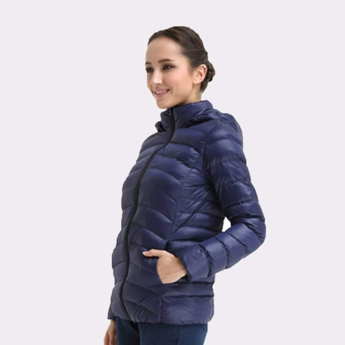 Belle Hooded Down Jacket Navy