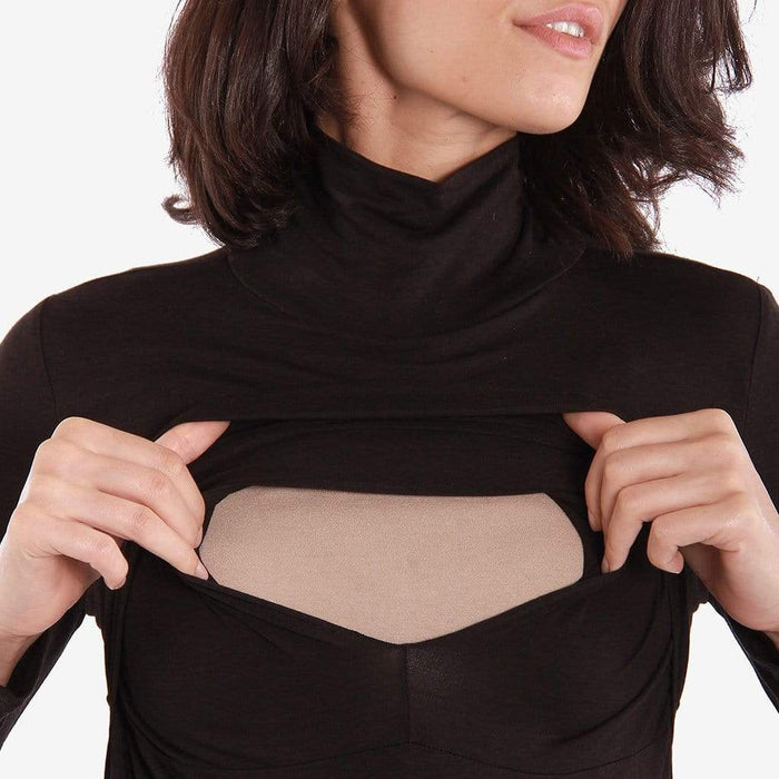 Bellezza Turtle Neck Nursing Top Black