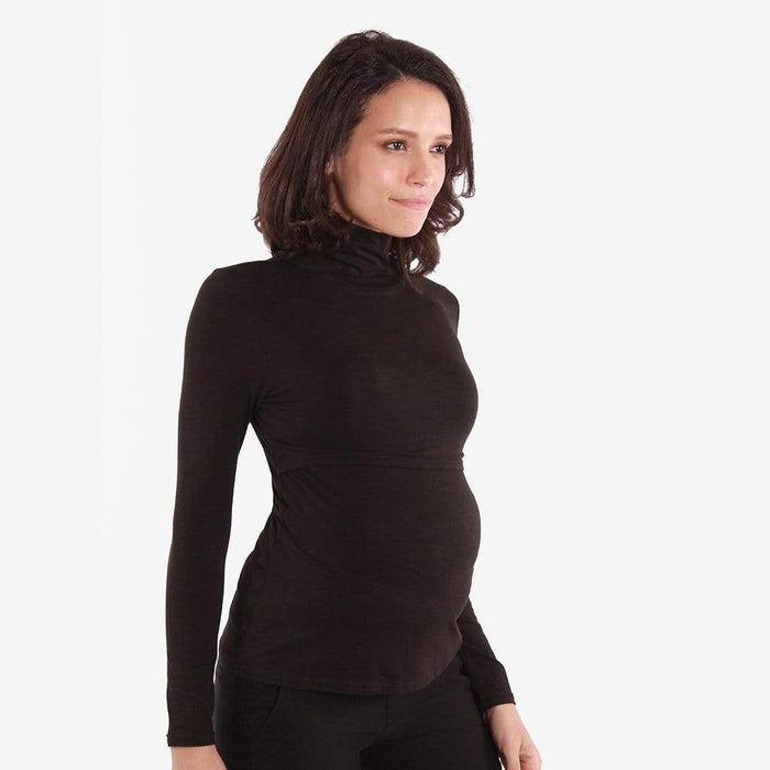 Bellezza Turtle Neck Nursing Top Black