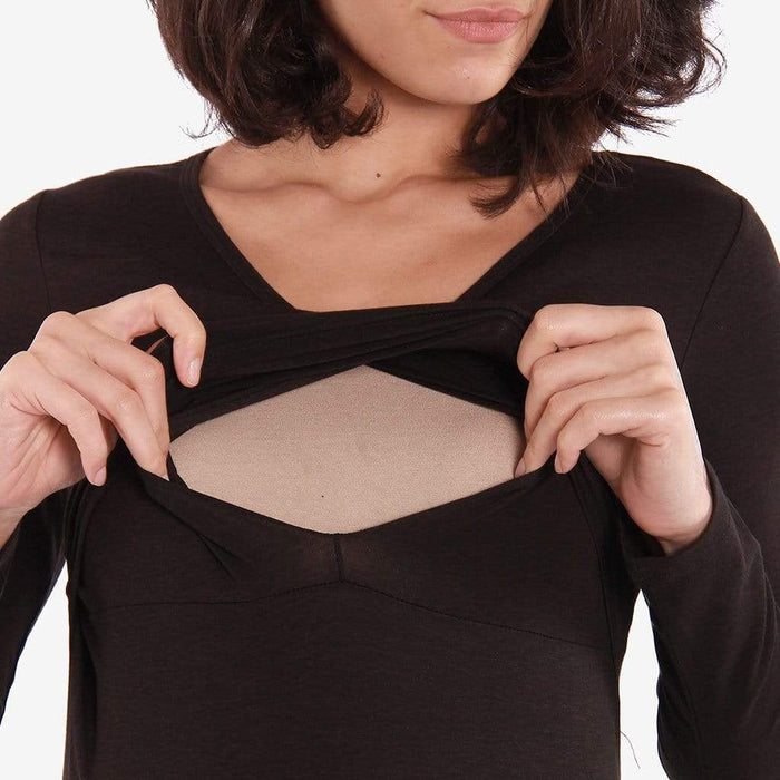 Belva Long Sleeved Round Neck Tee Black