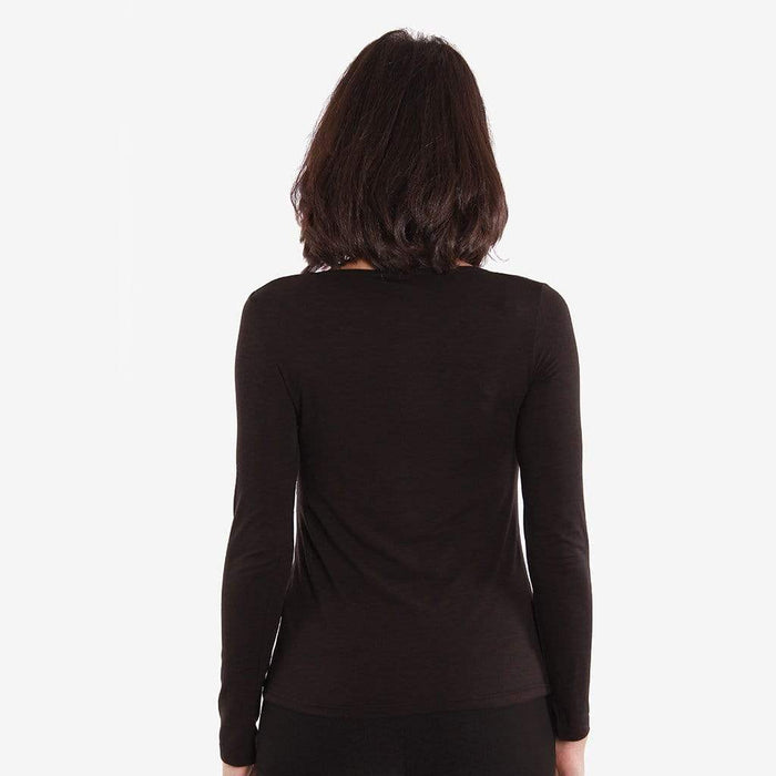 Belva Long Sleeved Round Neck Tee Black