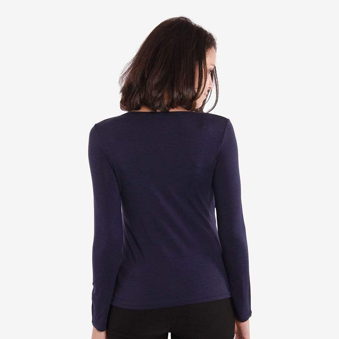 Belva Long Sleeved Round Neck Tee Navy