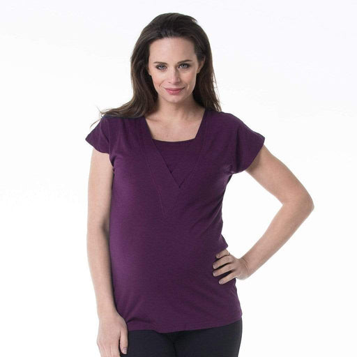 Beryl V-Neck Eggplant Top