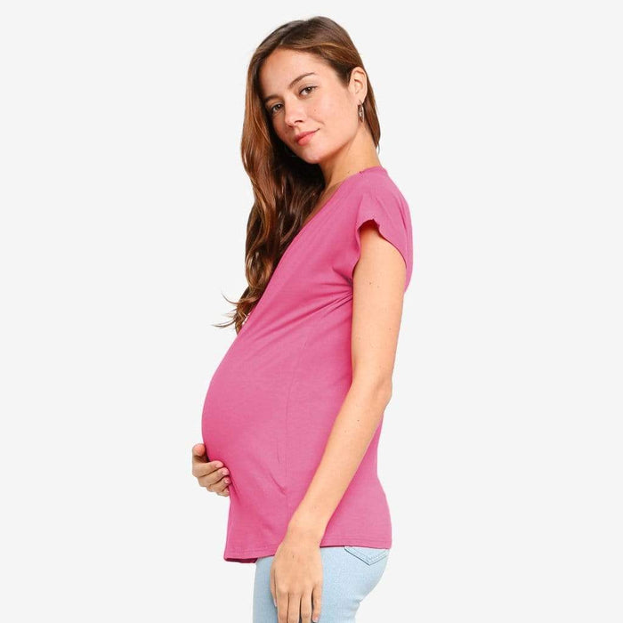 Beryl V-Neck Nursing Top Plum