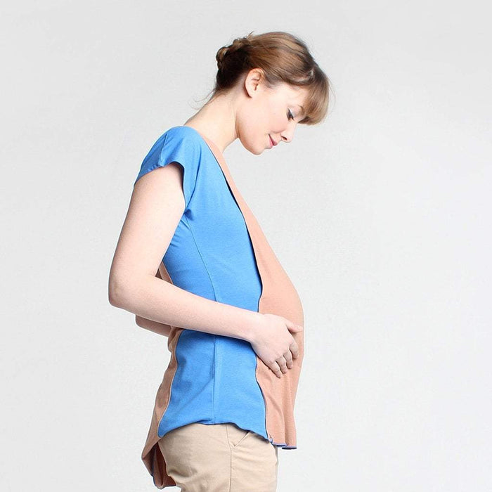 Caitlin Contrast Bamboo Nursing Top Blue
