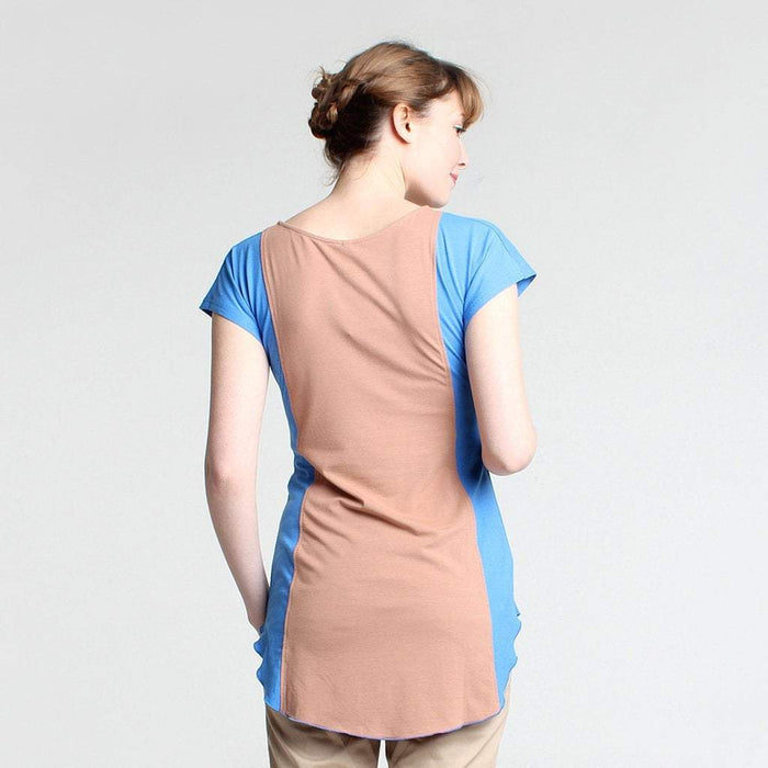 Caitlin Contrast Bamboo Nursing Top Blue