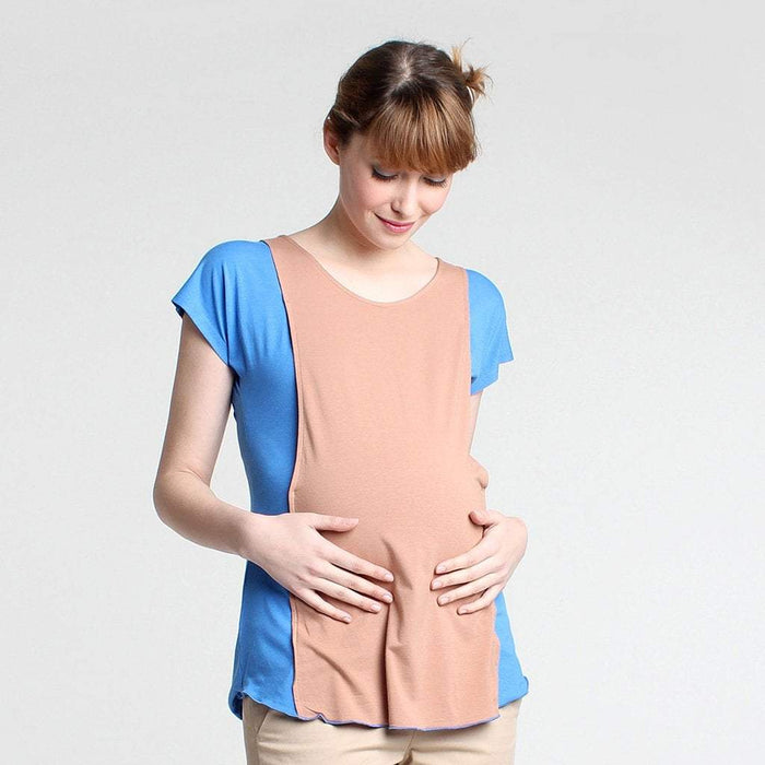 Caitlin Contrast Bamboo Nursing Top Blue