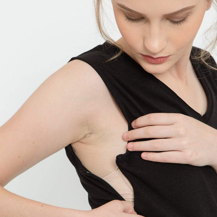 Caly Ruffled Hem Nursing Top Black