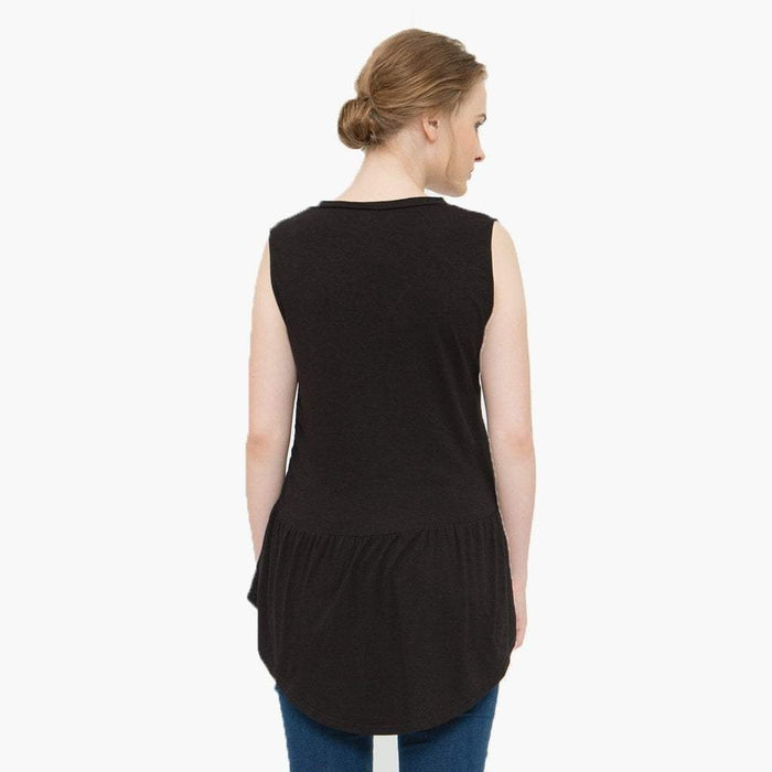 Caly Ruffled Hem Nursing Top Black