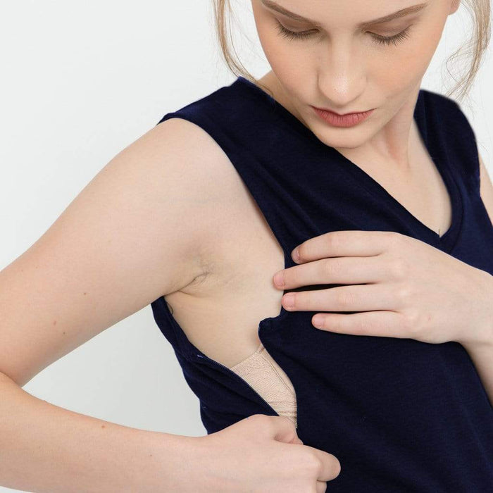 Caly Ruffled Hem Nursing Top Navy