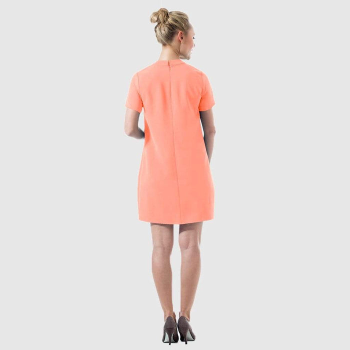 Carla High Neck Short Sleeve Nursing Dress Peach