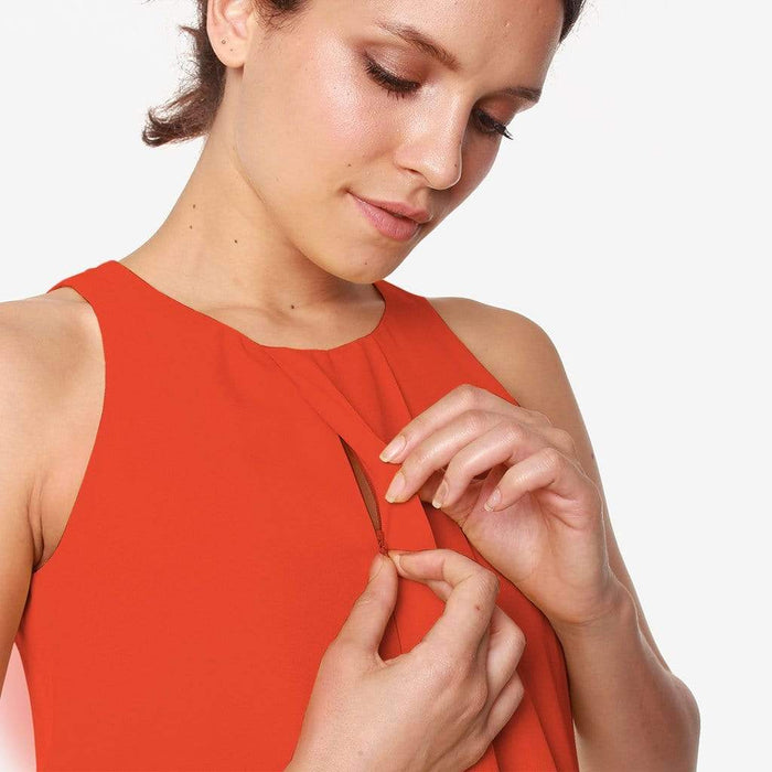 Carmene Sleeveless Nursing Dress Autumn Orange