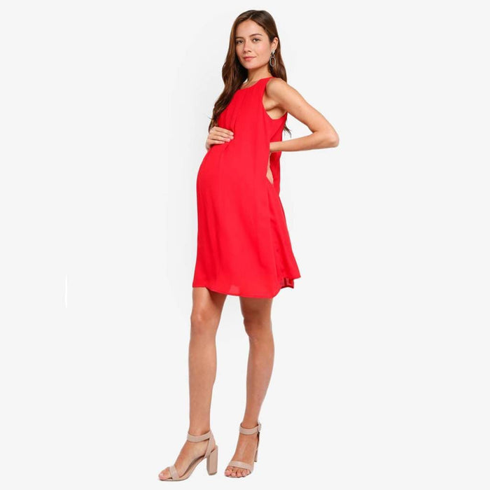Carmene Sleeveless Nursing Dress Red
