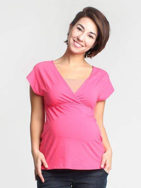 Carrie Bamboo Cotton Nursing Top Fuchsia