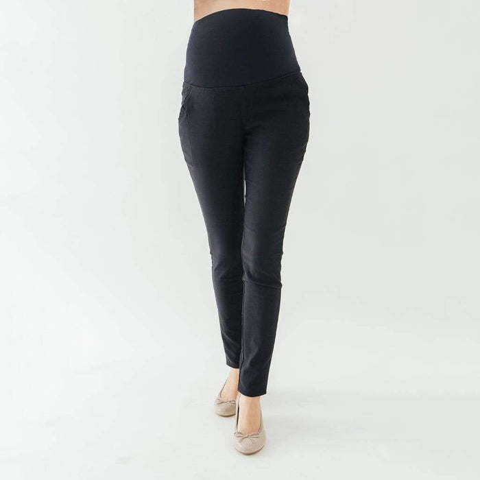 Woven Cathy High Waist Maternity Pants Black
