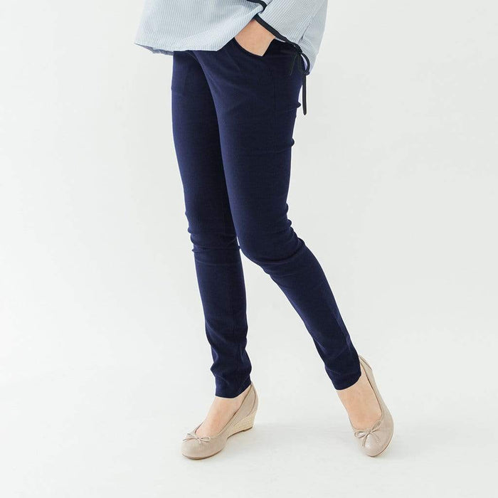 Woven Cathy High Waist Maternity Pants Navy