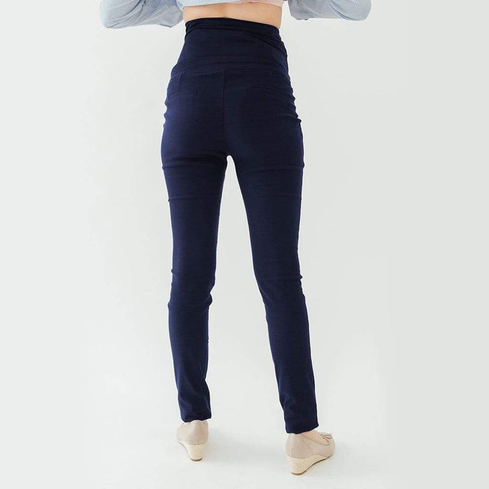 Woven Cathy High Waist Maternity Pants Navy