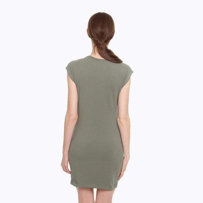 Cattee Short Sleeve Nursing Dress Olive Green