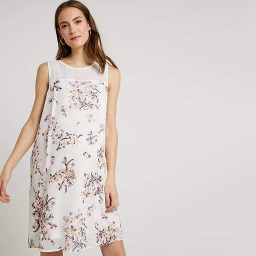 Caylee Back Overlap Sleeveless Nursing Dress White Floral