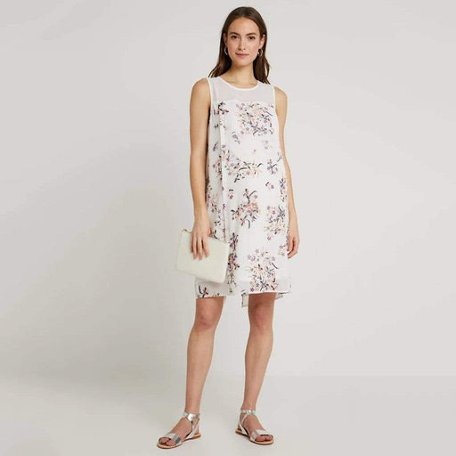 Caylee Back Overlap Sleeveless Nursing Dress White Floral