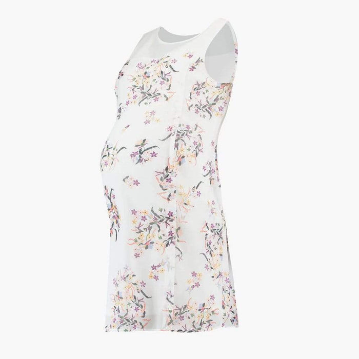 Caylee Back Overlap Sleeveless Nursing Dress White Floral