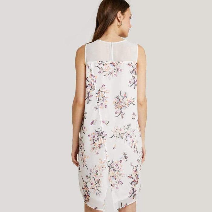 Caylee Back Overlap Sleeveless Nursing Dress White Floral