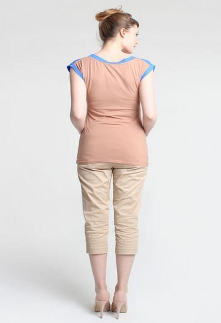 Celia Contrast Bamboo Top Blue