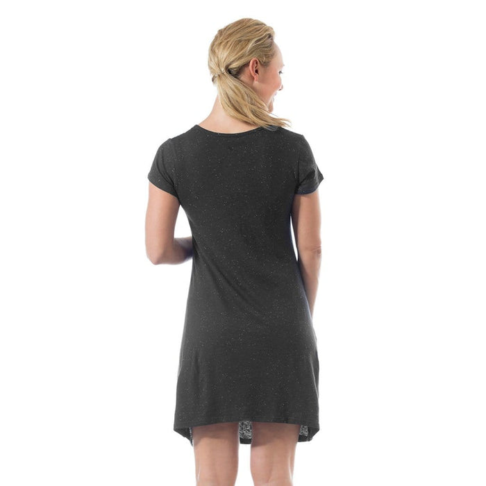 Short Sleeve Cerulean Nursing Dress Dark Grey