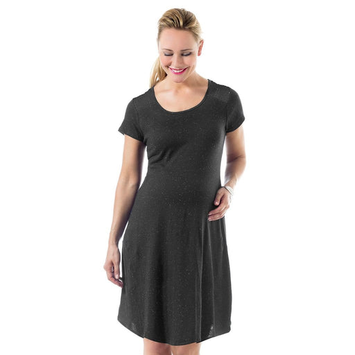 Short Sleeve Cerulean Nursing Dress Dark Grey