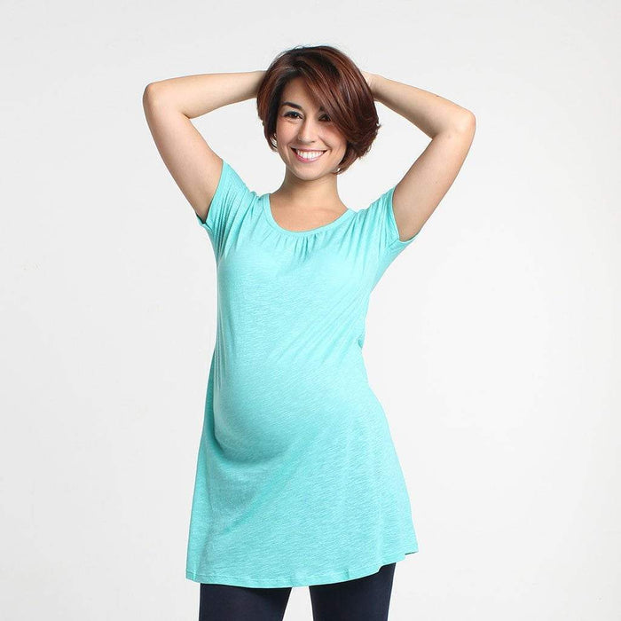 Cherise Maternity Tunic Short Sleeve Top Pink