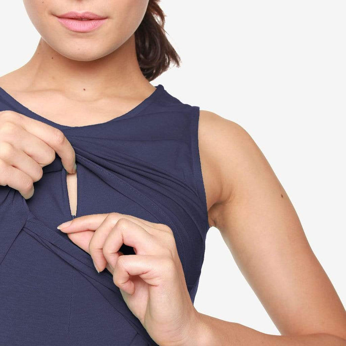 Chiyo Sleeveless Nursing Dress Navy