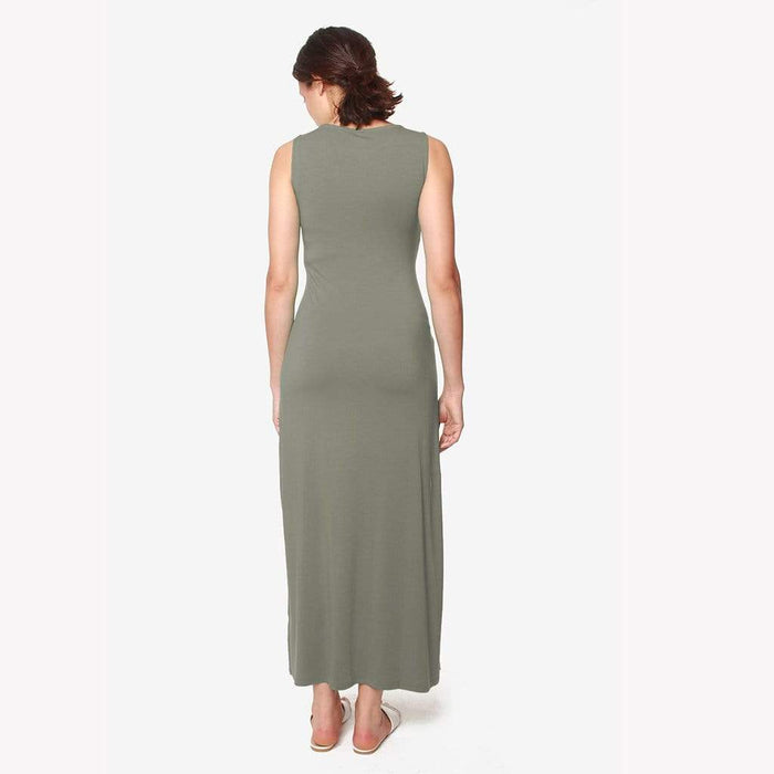 Chiyo Nursing Sleeveless Nursing Dress Olive Green