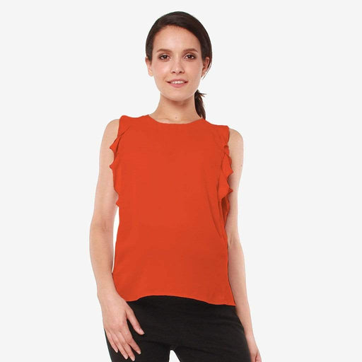 Woven Flutter Sleeve Clarity Nursing Top Autumn Orange