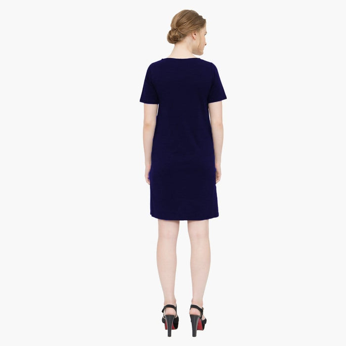 Clea Nursing Short Sleeve Nursing Dress Navy
