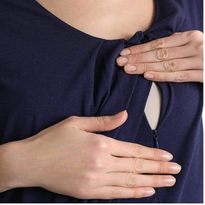 Cloria Overlap Nursing Top Navy