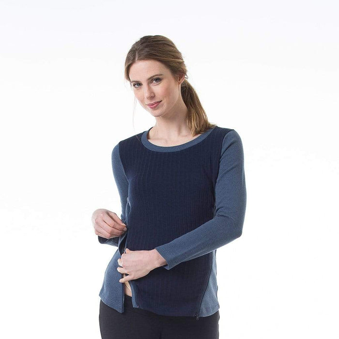 Clove Zipper Nursing Top Blue