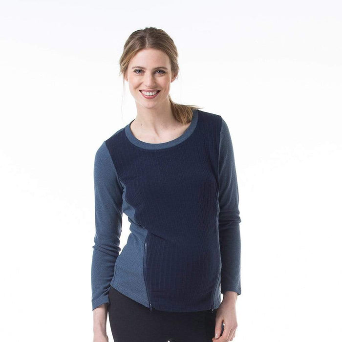 Clove Zipper Nursing Top Blue