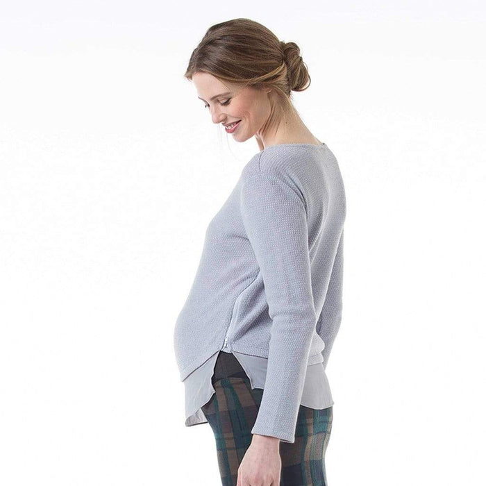 Cody Side Zipper Nursing Top Grey