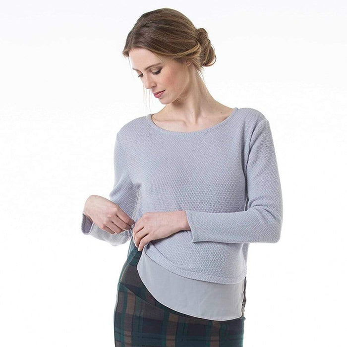 Cody Side Zipper Nursing Top Grey