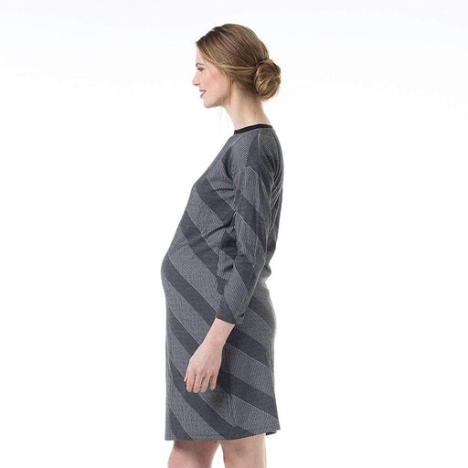 Colette Bateau Neck Maternity Dress Grey
