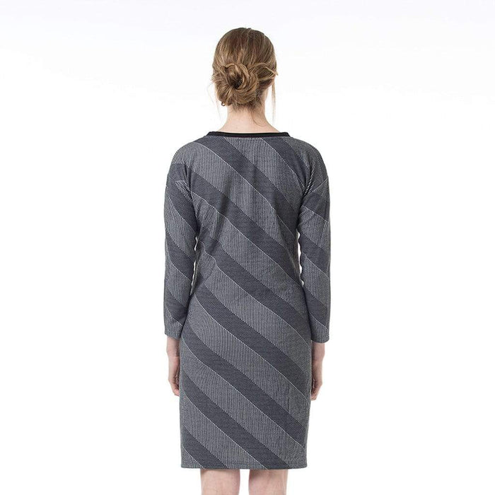Colette Bateau Neck Maternity Dress Grey