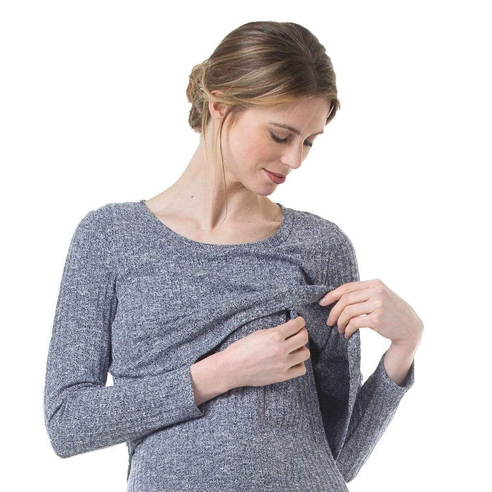 Coline Back Slit Dress Grey