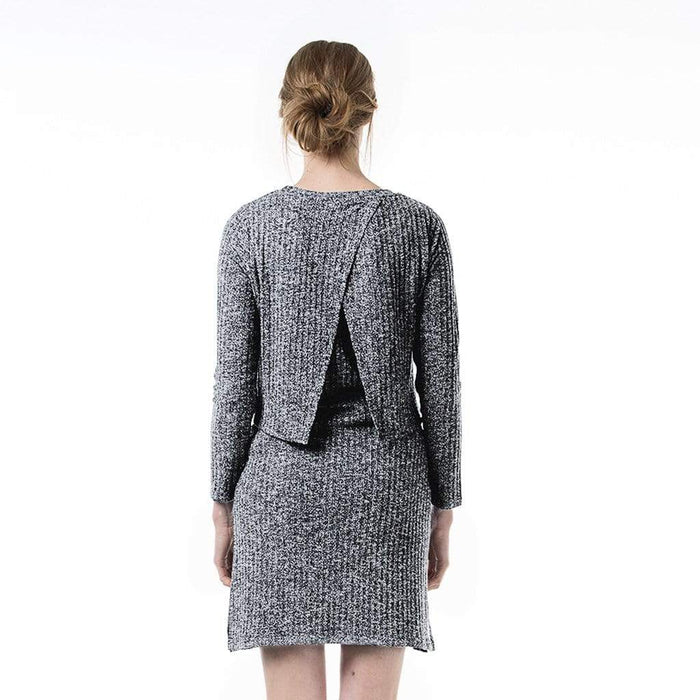 Coline Back Slit Dress Grey