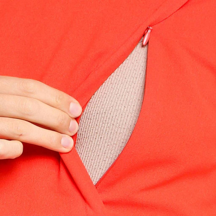 Colleen Pleat Crimson Red Sleeveless Nursing Dress