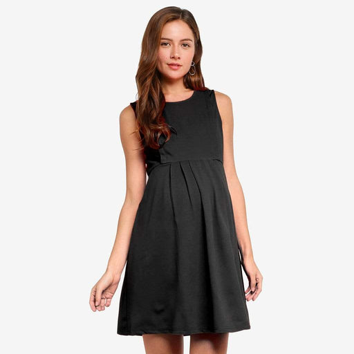 Colleen Pleated Dress Black