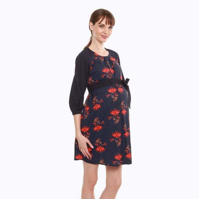 Crispina Nursing Dress Moroccan Navy