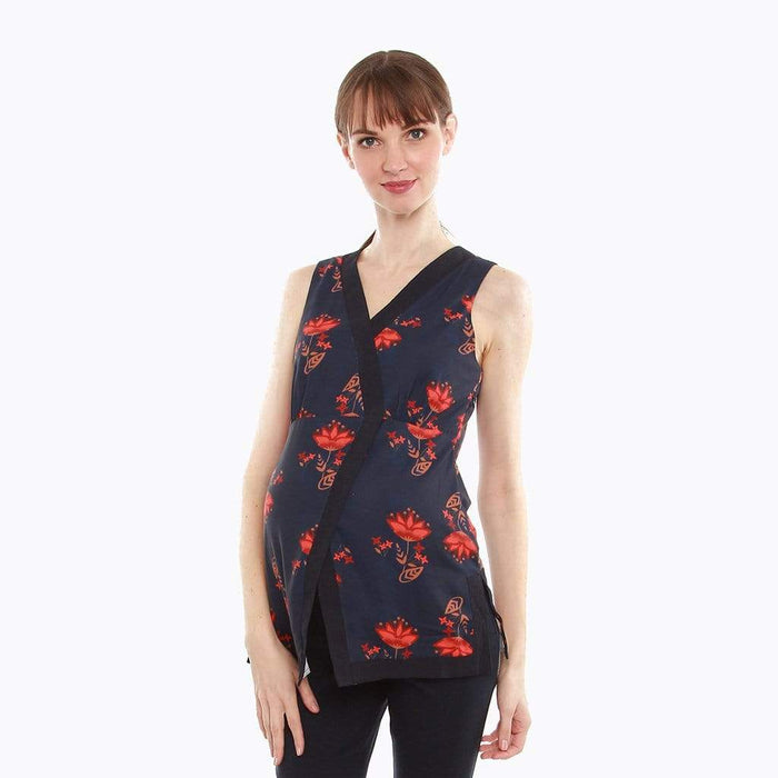 Cristen Nursing Top Moroccan Navy