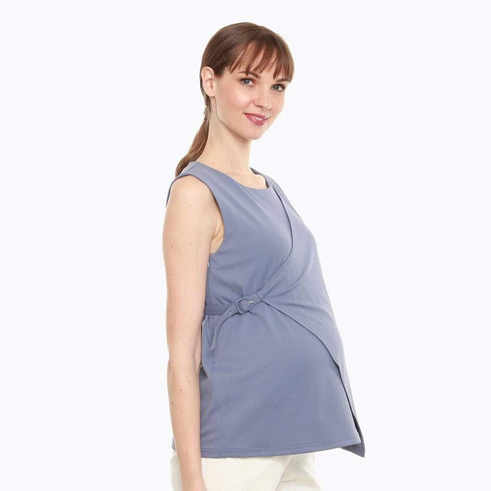 Cylia Nursing Top Pigeon Blue