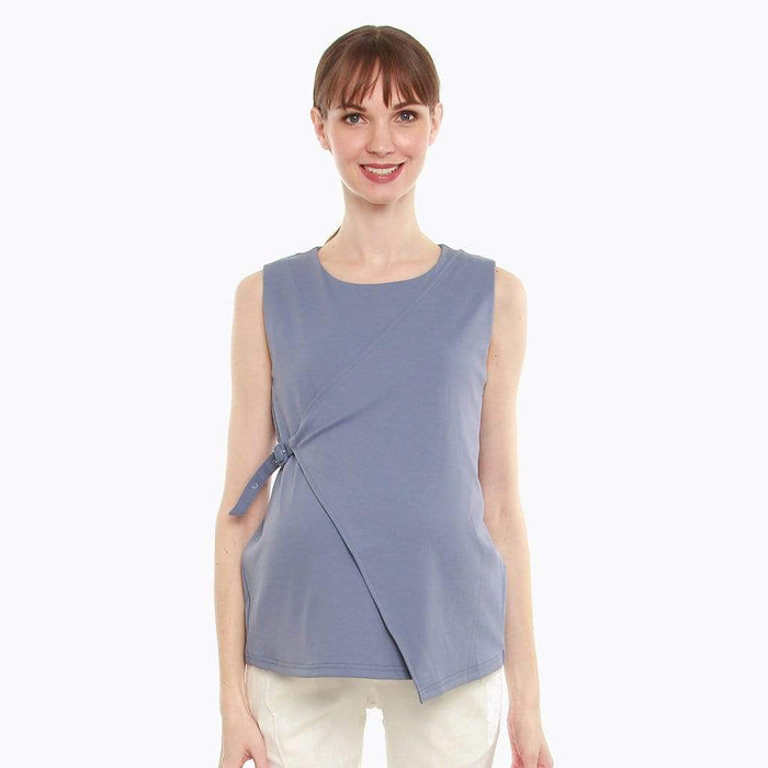 Cylia Nursing Top Pigeon Blue